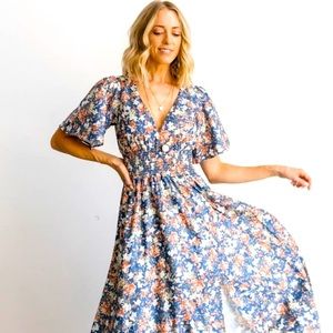 Brand New Baltic Born Verona Smocked Floral Maxi Dress